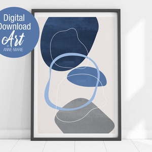 Blue Abstract Texture Wall Art - Digital Download Printable Art for Modern Home Decor & Creative Spaces