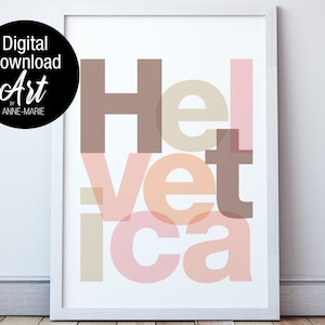 Helvetica Blush Pink Design Poster. Digital Download. Modern minimalistic wall art