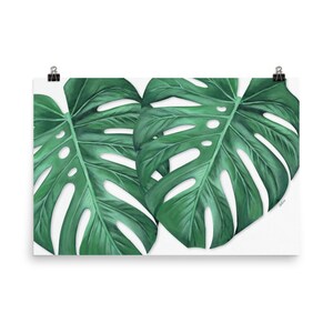 Monstera Leaf Painting Art Print. Original acrylic painting by Anne-Marie Bloor.