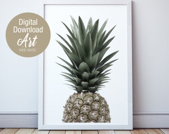 Pineapple Art Print. Coastal Style Art. Digital Download. Printable art.