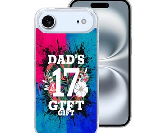 Floral Dad's Gift iPhone 17 Case, Clear TPU, Protective