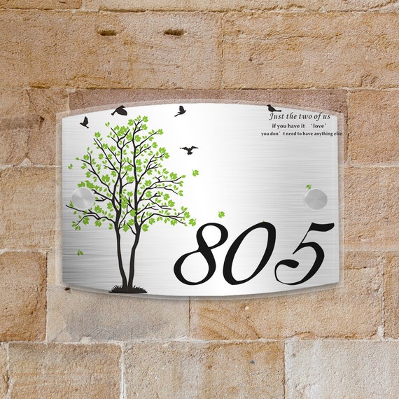 Customized Sign Frosted House Sign Acrylic Modern Number Name Plaque Home Customized Sign Frosted House Sign Acrylic Modern Number Name Plaque Home