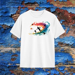 Father & Child Kite Art T-Shirt: Sentimental Dad Graphic Tee