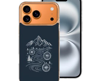 Mountainscape iPhone 17 Case, Clear TPU, Adventure Design