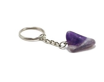 Banded Amethyst Keychain