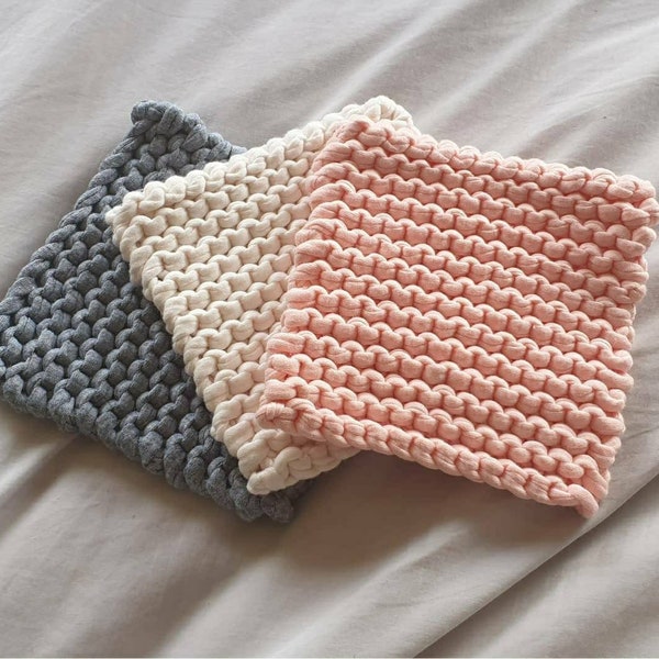 Hand Knit Coasters | 3 colours available | mix and match colour and quantity | add a touch of cosy to your home | housewarming gift