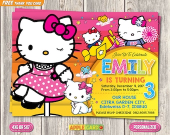 hello kitty birthday invitation etsy hello kitty birthday invitation