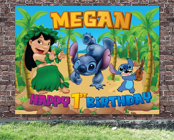 Lilo And Stitch Birthday Backdrop Digital File Etsy