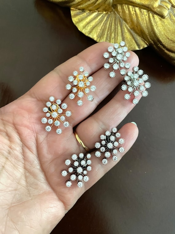 Diamond Look Alike Studs Etsy