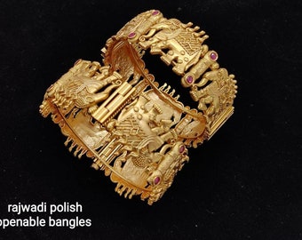 Gold Elephant Design Kadas, Indian Bangles