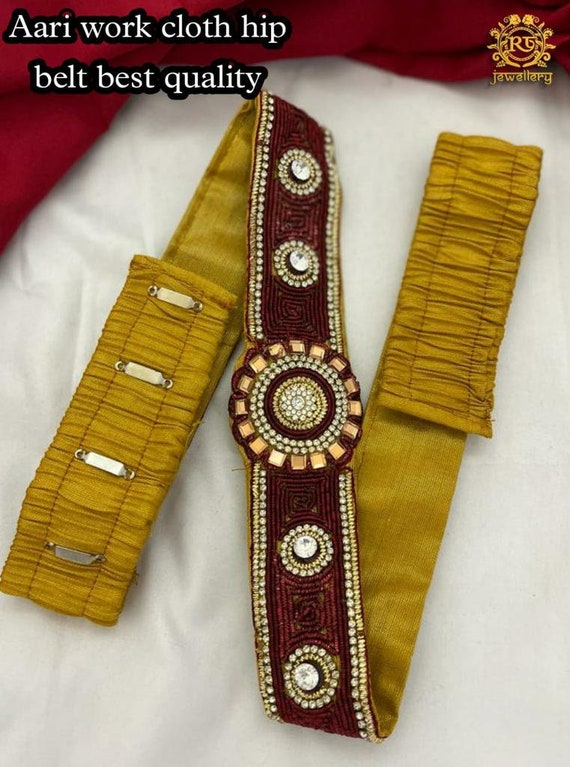 Aari Work Handmade Saree Belts/maggam Work Belts/hip Etsy