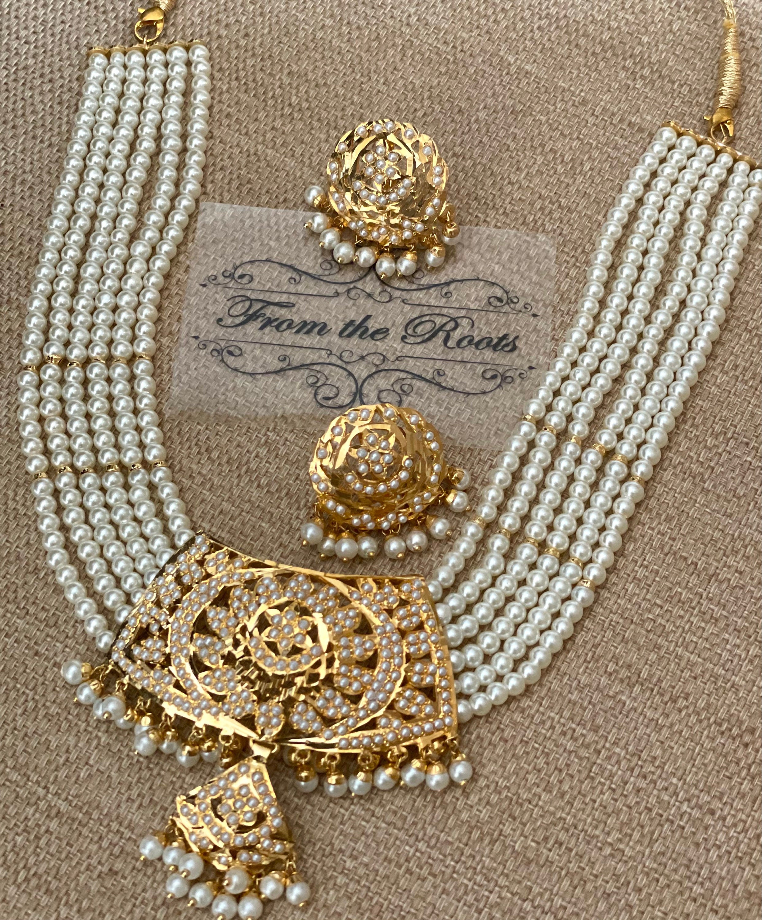 Buy TARINIKA Antique Gold Plated Ananya Long Necklace Set with