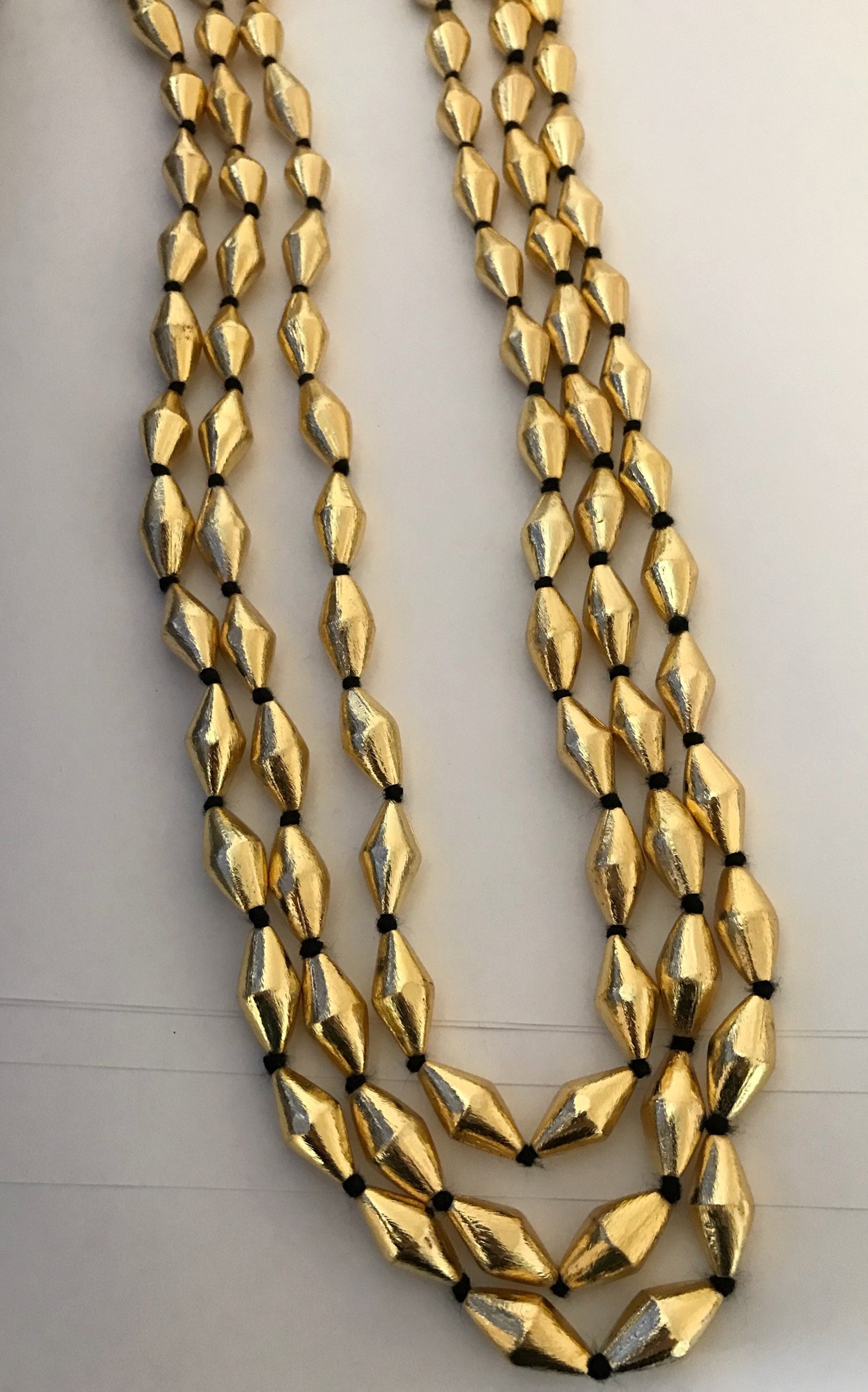 Dholki Beads Mala/dholki Bead in Gold Tone/dholki Beads in Etsy