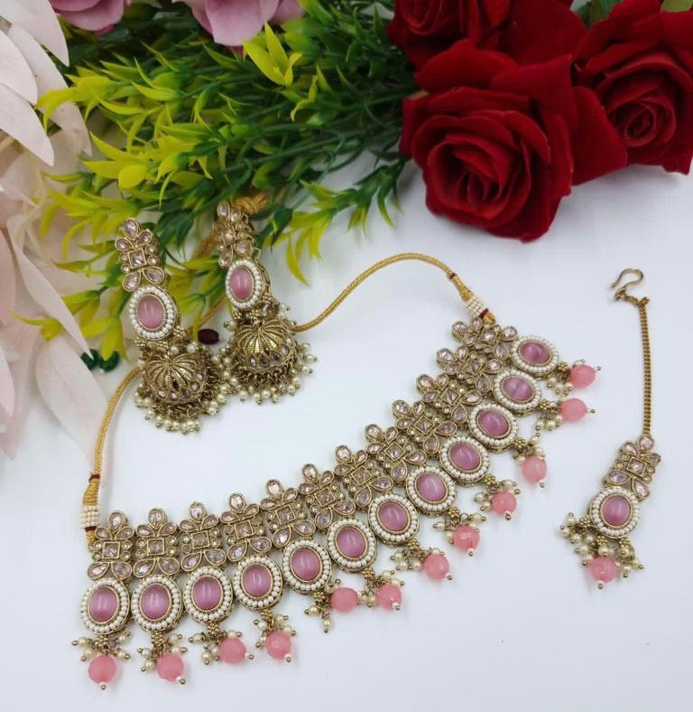Pink jewellery cheap set online