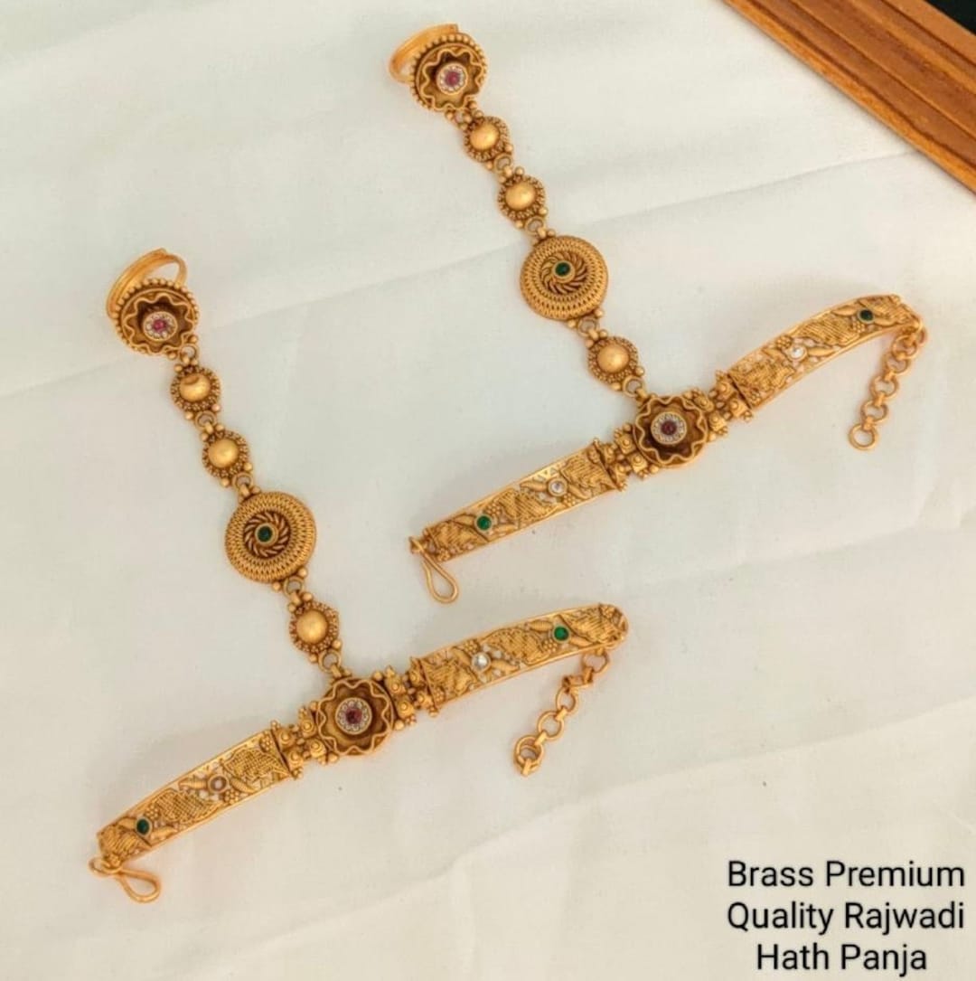 Buy Rajawadi Hath Panja/bridal Gold Hathphool/statement Hand