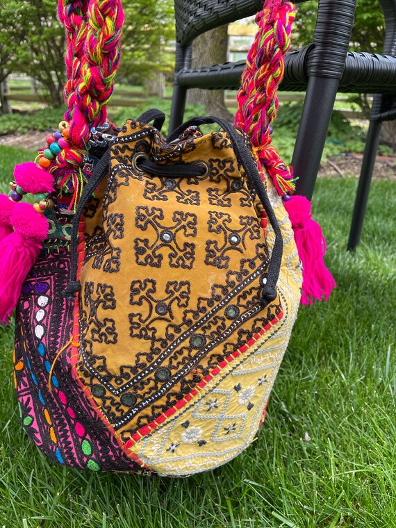 Handmade Boho Bag/gypsy Bucket Bag/boho Sling Bag 