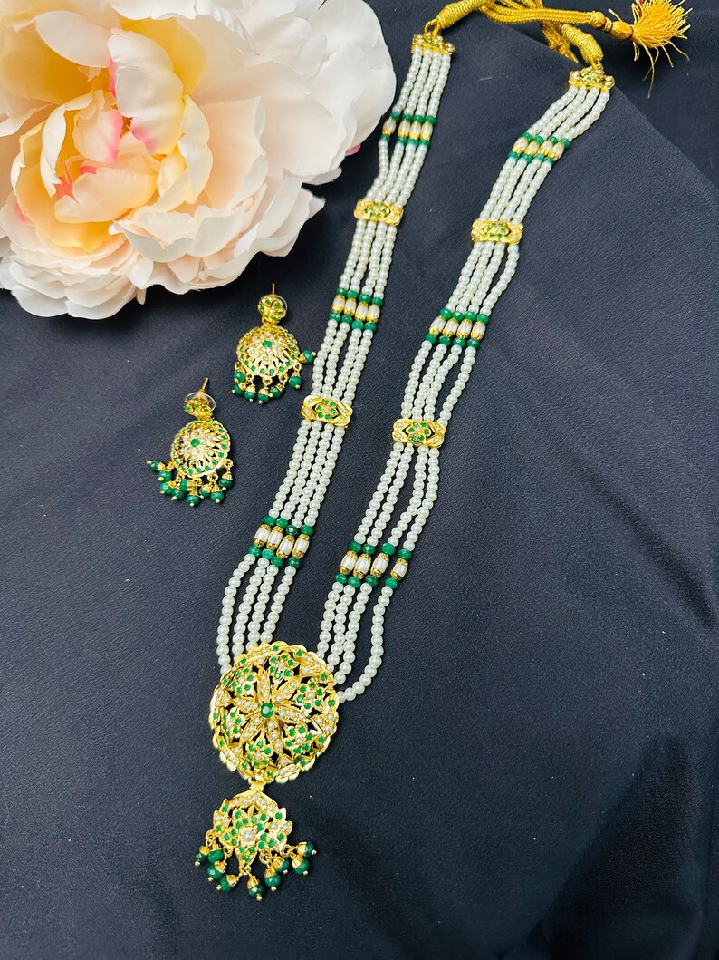 Green Bridal Jadau Rani Haar/hydrabadi Statement Rani Haar/punjabi ...