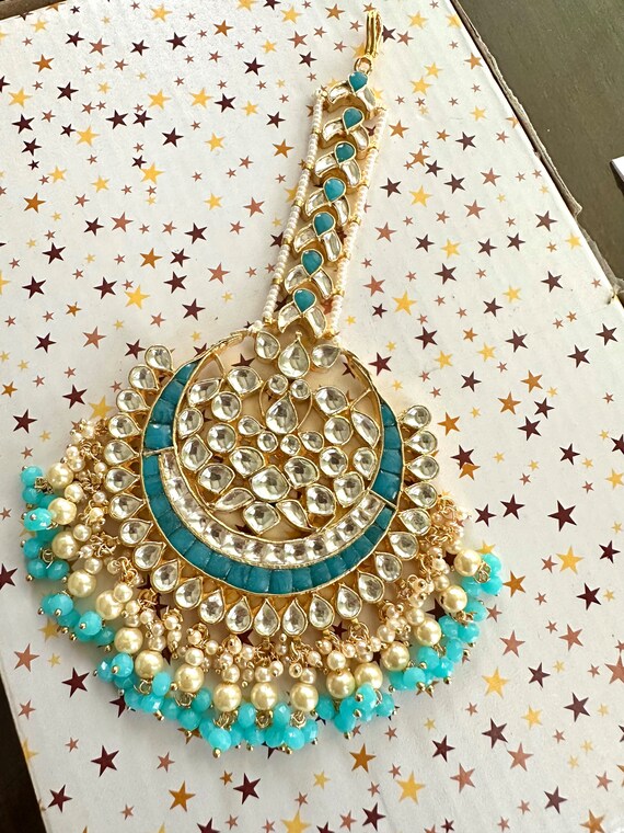 Ferozi Sabyasachi Maangtikka, Kundan Maangtikka,indian Hair