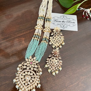 Mint green hydro beads Kundan necklace set/mint green Kundan mala set/Indian Neckalce set/Pakistani necklace set