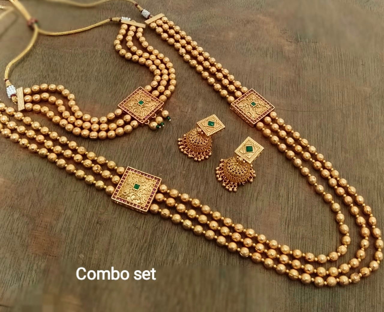 Gold Short N Long Necklace Set/gold 