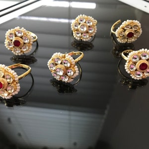 Jaddau/jadau/pachi kundan/Ahmdabadi kundan  adjustable small finger rings a perfect pocket friendly mother’s day Gift