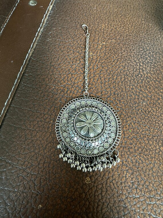 Oxidized Oversized Maangtikka/ Black Metal Lightweight Big Size