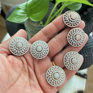 Round diamond studs/big diamond look alike studs/cocktail earrings