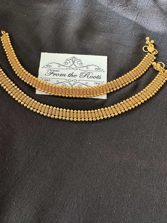 Bridal Gold Indian Anklets real Gold Looks Alike Indian Payal
