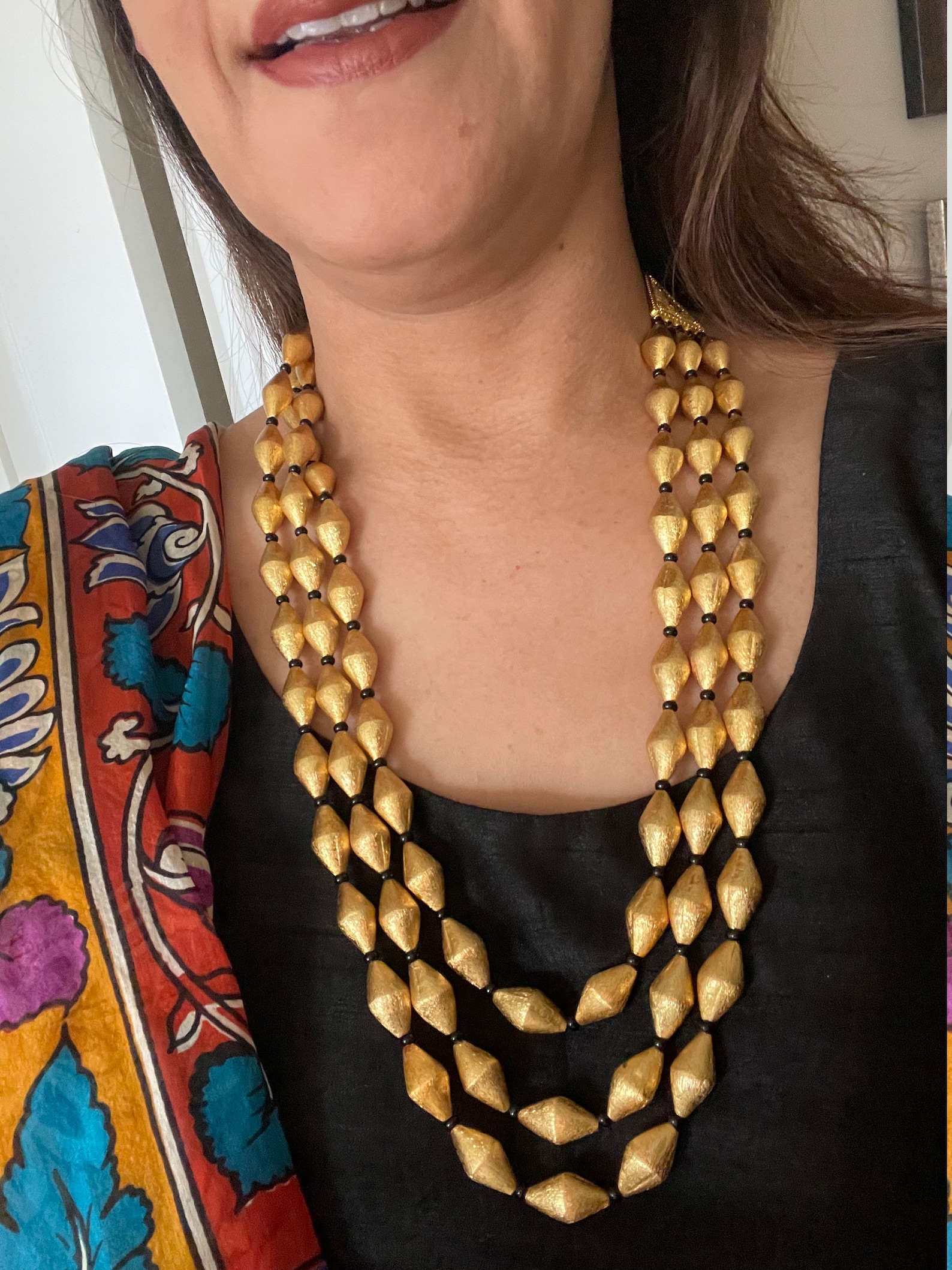 Dholki Beads Mala/dholki Bead in Gold Tone/dholki Beads in Etsy