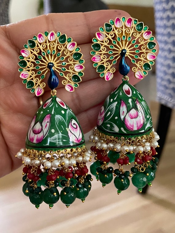 Aryan Round,Hexagon Traditional Metal Jhumka Earrings at Rs 33/pair in  Rajkot