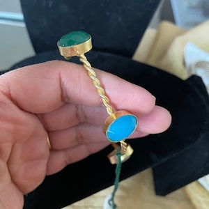 Semi precious stones bangle/bracelet/matte gold bangle