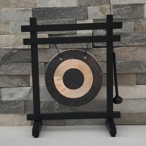 Brass Desk Gong | Tai Loi Inscription, Zen Office Decor