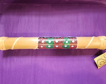 16" Bamboo Rainstick Musical Instrument | Traditional Ceremonial Rain Stick | Natural Percussion Sound Healing