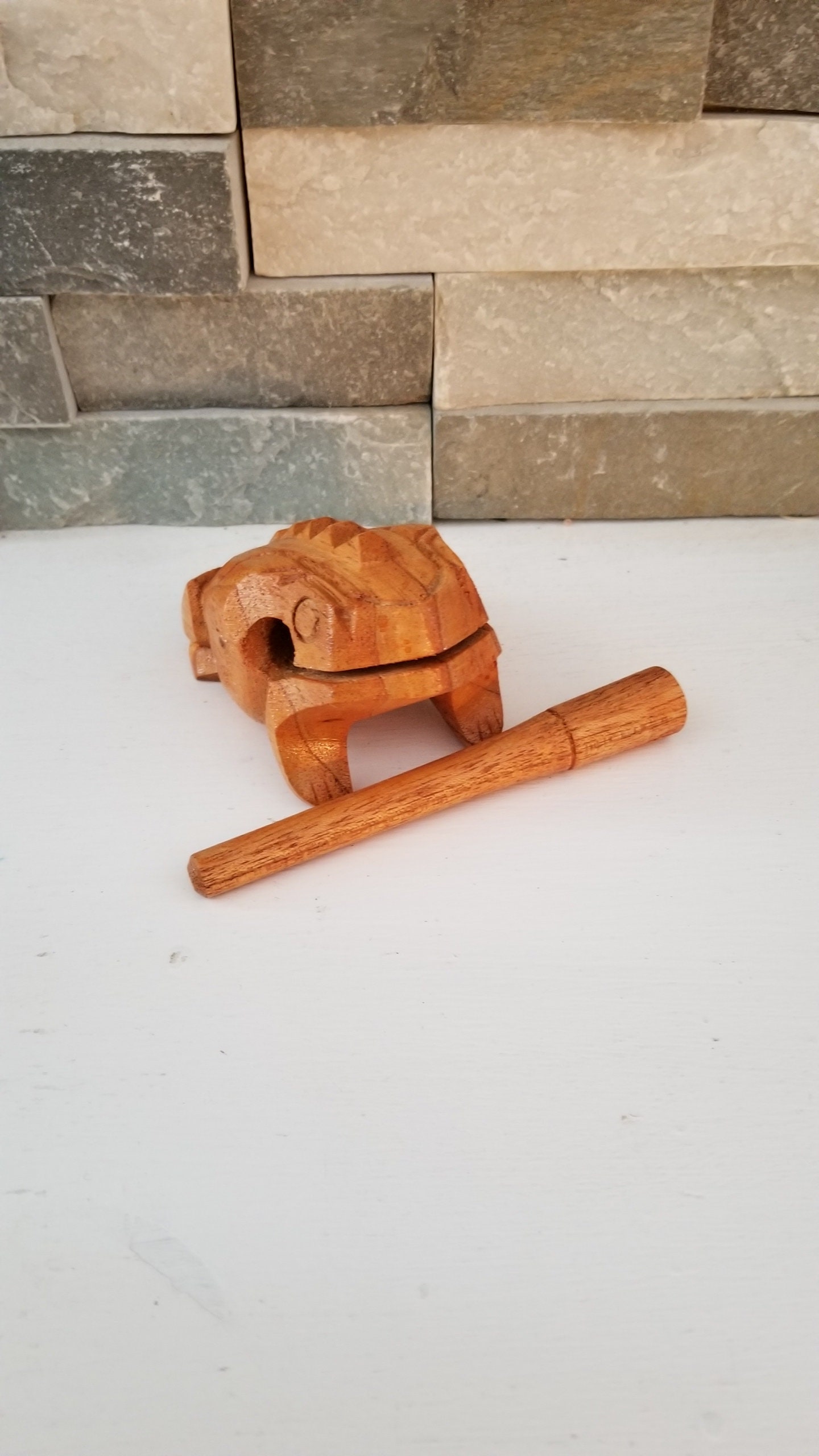Guiro Rasp Handcrafted Balinese Frog Guiro Rasp | Natural Wood Tone Block - Etsy
