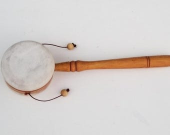 9" Den Den Drum with Natural Handle | Traditional Percussion Instrument