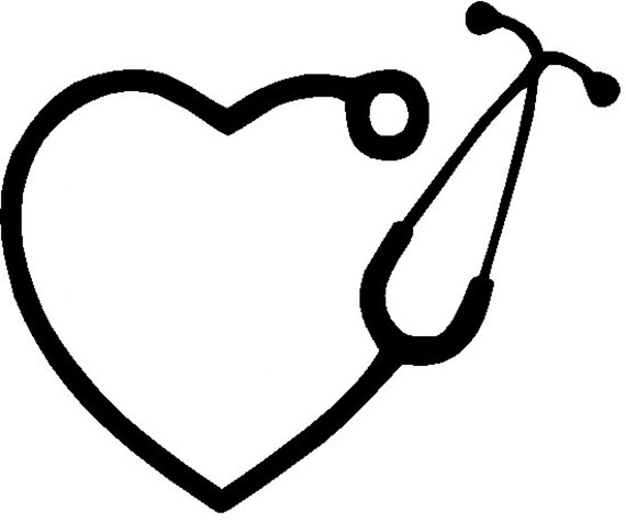 Heart Stethoscope Monogram SVG | Etsy