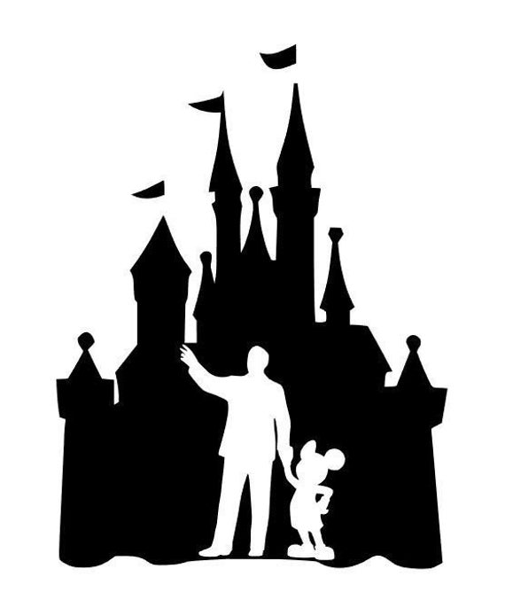 Download Walt Disney and Mickey Castle SVG | Etsy