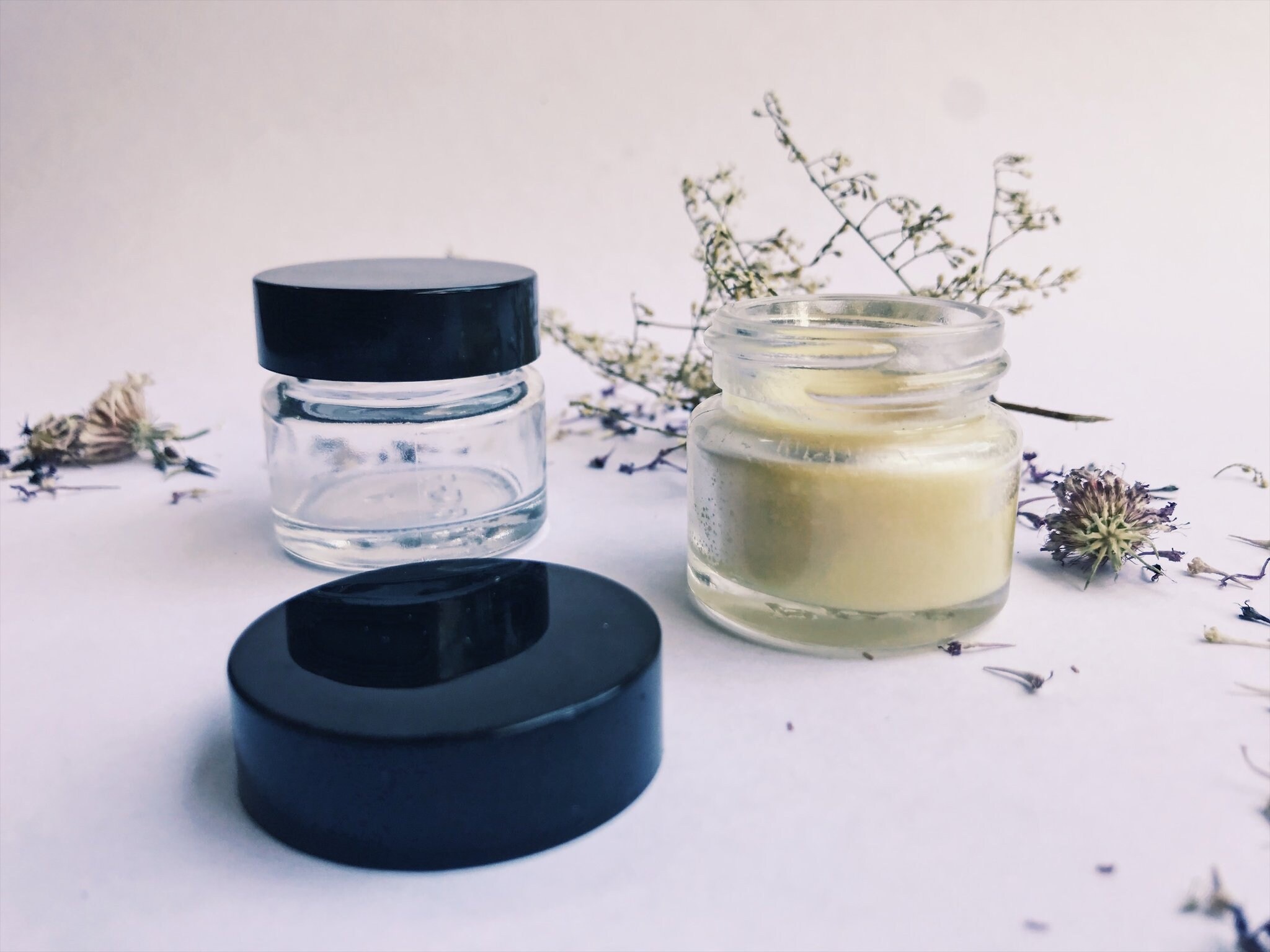 15ml Clear Glass Lip Balm Jars with Black Smoothsided Lid Etsy