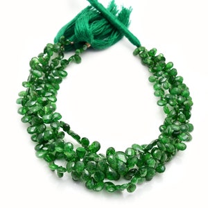 Natürliche Tsavorit Facettierte Birnenform Perlen Grün Tsavorit Brioletten Teardrops Lose Perlen Tsavorit Birnen 8 &quot;Grün Granat Birnenschmuck