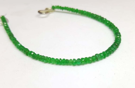 16 inches Long High Quality Natural Green Color Micro Faceted Rondelle Beads super sparkle size 3-5.5 mm Kyanite Green AAA