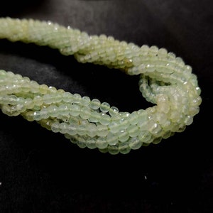 Green Color Prehnite Faceted Round Balls Beads 4-5mm, Natural Prehnite Roundel Beads 16&quot; AAA+ Prehnite Stone