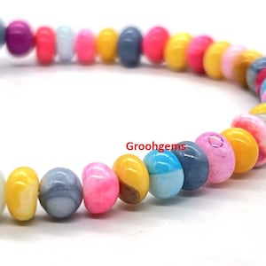 Rainbow Color Opal Plain Rondelle Beads Mix Color Opal Stone Beads Candy Opal Smooth Beads Multi Disco Opal Necklace Opal Stone Natural Opal