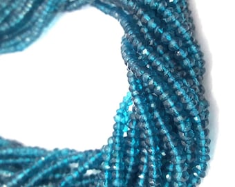 London Blue Topaz Faceted Rondelle Beads 3-4mm 13&quot;inch strand