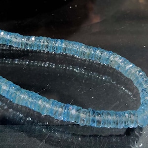 Sky Blue Topaz Faceted Tyre Shape Beads Blue Topaz Heishi Cut Beads Natural Topaz Faceted Rondelle Fine Quality AAA Mystic Pink Topaz
