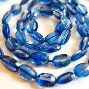 AAA+ Dark Blue Kyanite Faceted Nuggets Shape Beads / Natural Kyanite Oval Shape Briolettes Loose Gemstone 9&quot; strand Super Fine Quality