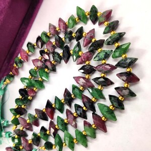 Ruby Zoisite Faceted Dew Drops Shape Beads AAA+ Ruby Zoisite Briolettes Loose Gemstone Natural Green Red Ruby Teardrops