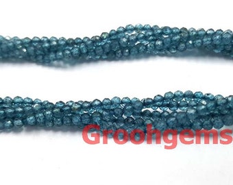 5 strand of AAA+ Natural London Blue Topaz Faceted Rondelle Beads 2mm Micro / Blue Topaz Gemstone Loose Beads 13"inch strand