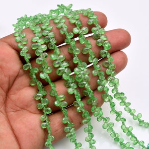 Natürliche Tsavorit Facettierte Birnenform Perlen Grün Tsavorit Brioletten Teardrops Lose Perlen Tsavorit Birnen 8 &quot;Grün Granat Birnenschmuck