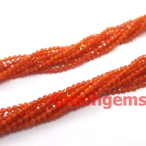 5 strand of AAA 2mm micro Faceted Rondelle Carnelian Beads 13&quot;inch strand / Carnelian Rondelle Beads