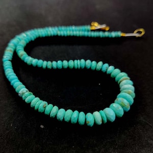 Arizona Turquoise Faceted Rondelle Beads AAA+ Blue Turquoise Rondelle Beads Natural Arizona Turquoise Beads Turquoise Stone Necklace 4-9mm